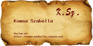 Komsa Szabella névjegykártya